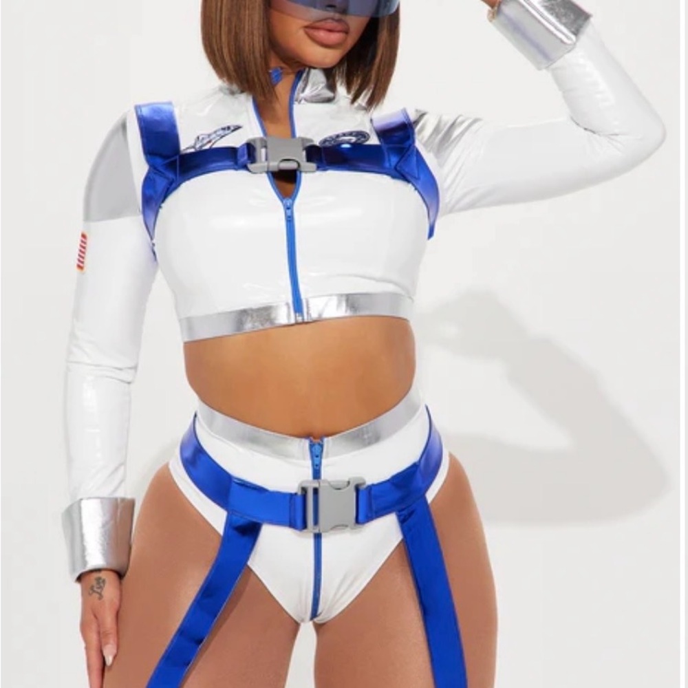 White Blue Silver Space 5pc Costume Set (To the Moon and Back) (Small / Medium)